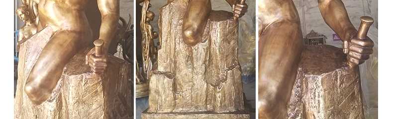 自我雕刻銅雕塑，銅自我雕刻，雕刻自我人物銅雕塑