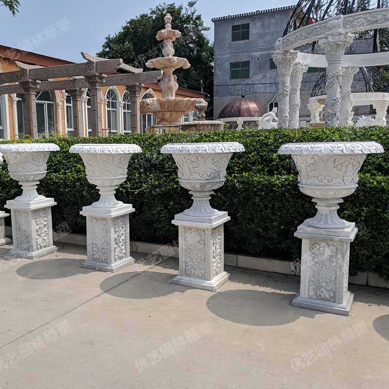 石材景觀花盆，花園景觀花缽