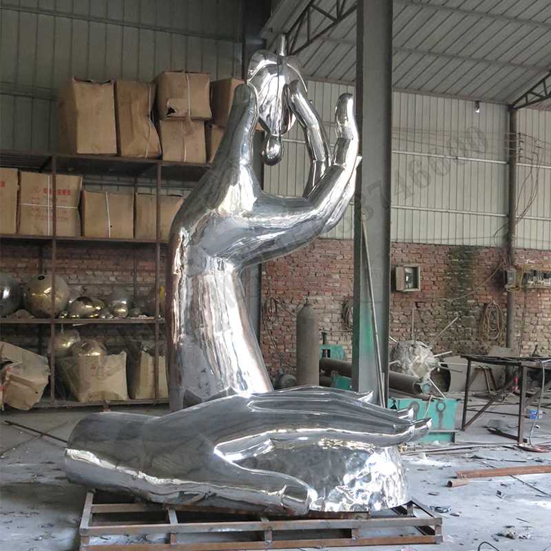 環(huán)保不銹鋼雕塑，不銹鋼水滴雕塑，環(huán)保主題景觀雕塑